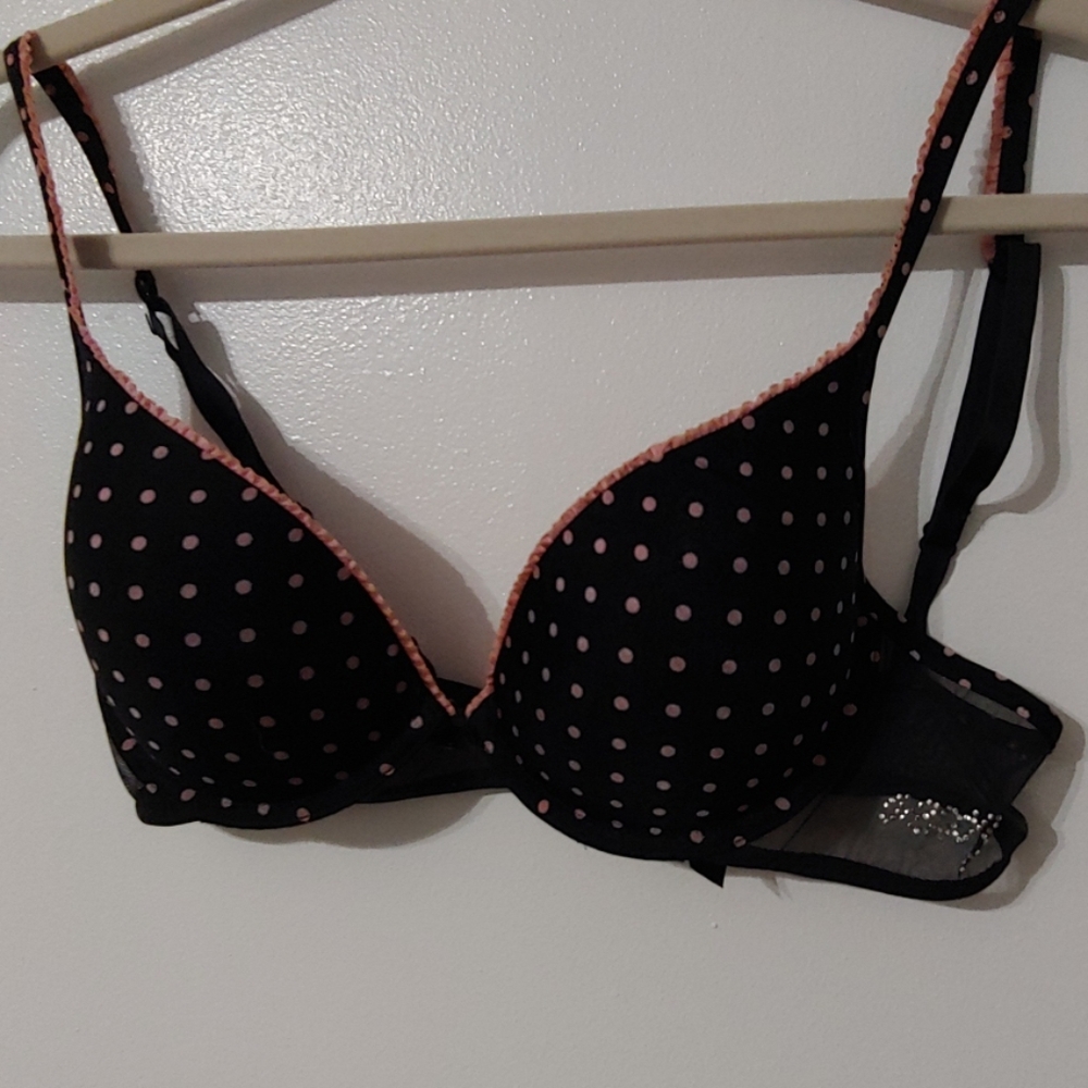 Victoria Secret 36B black w/pink polka dots